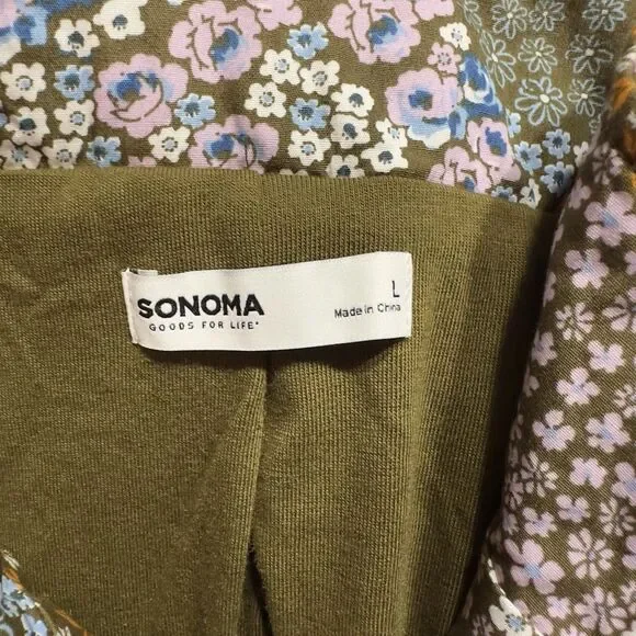 Sonoma Women’s Cottagecore Floral Quilted Zip Up Coat Jacket Pockets Size Large - Picture 10 of 10